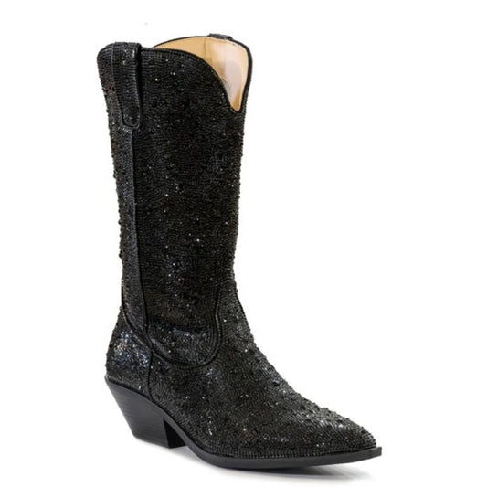 Roper Nettie Crystal (Black) - Women's Cowgirl Boot