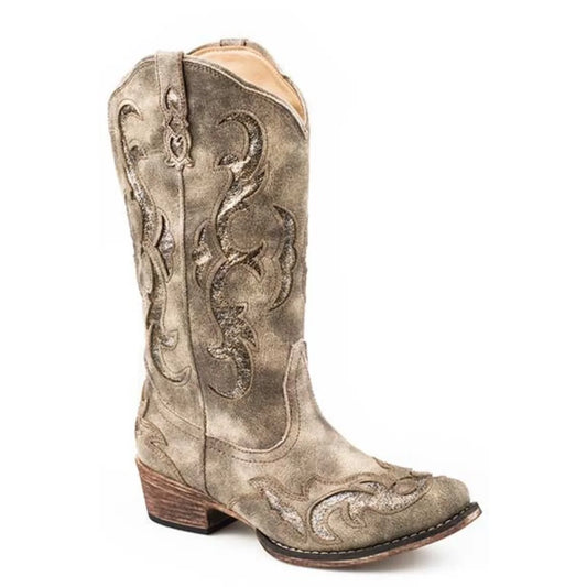 Roper Riley Glitter (Tan) - Women's Cowgirl Boot