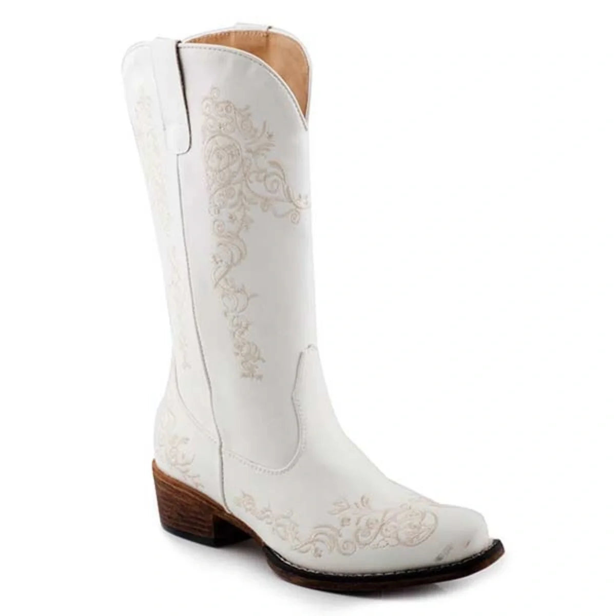 Roper Riley Scroll (White) - Women's Cowgirl Boot