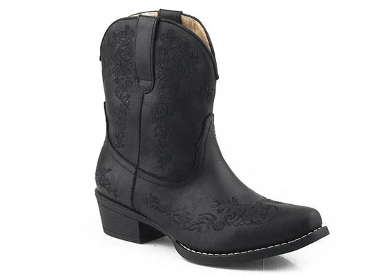Roper Riley Scroll (Black) - Women's Cowgirl Boot