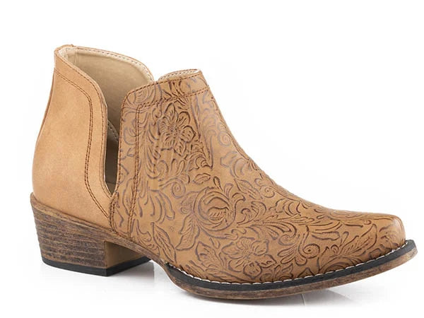 Roper Ava Emboss (Tan) - Women's Cowgirl Boot