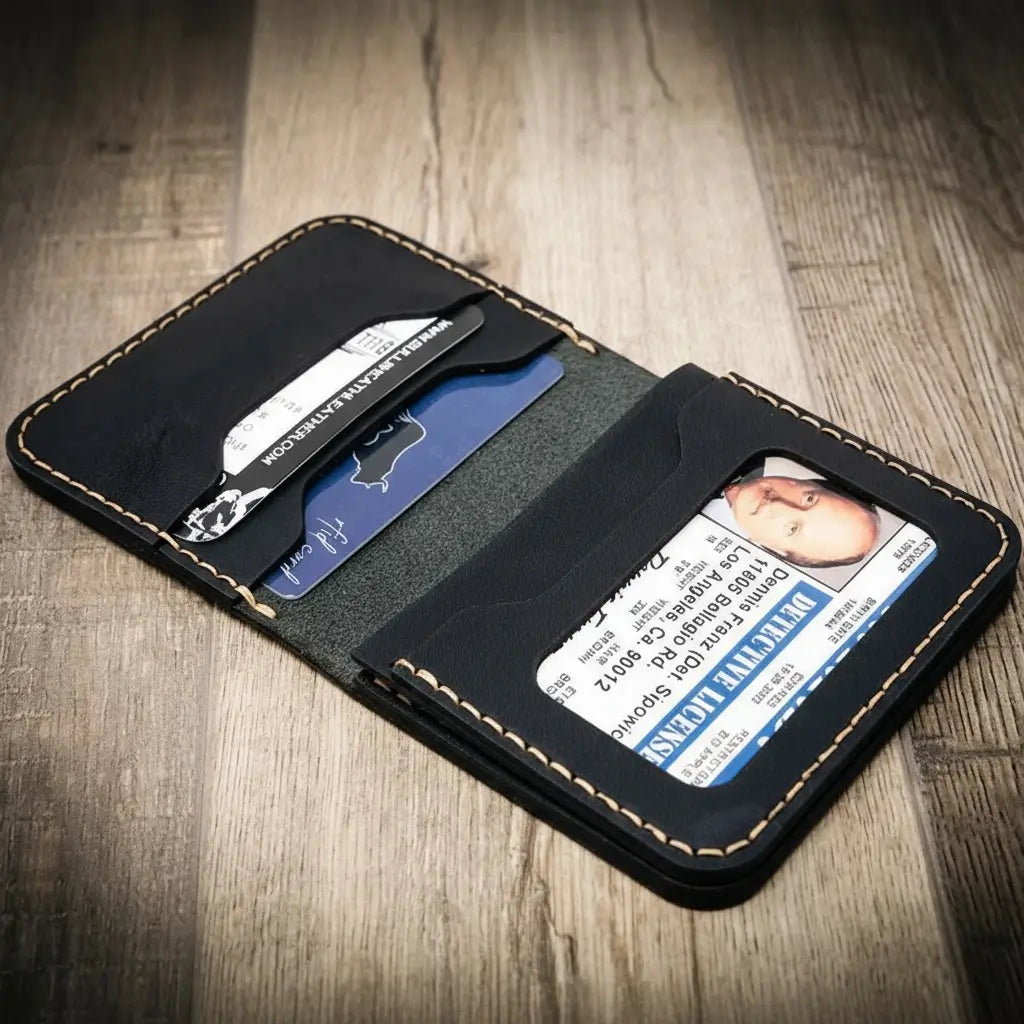 Minimalist Badge Wallet - Black