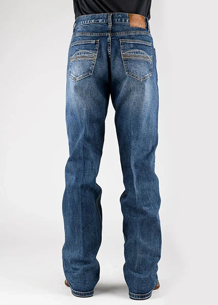 Tin Haul 421 Regular Joe Stretch Deco Pockets (Medium Wash) - Men's Bootcut Jeans