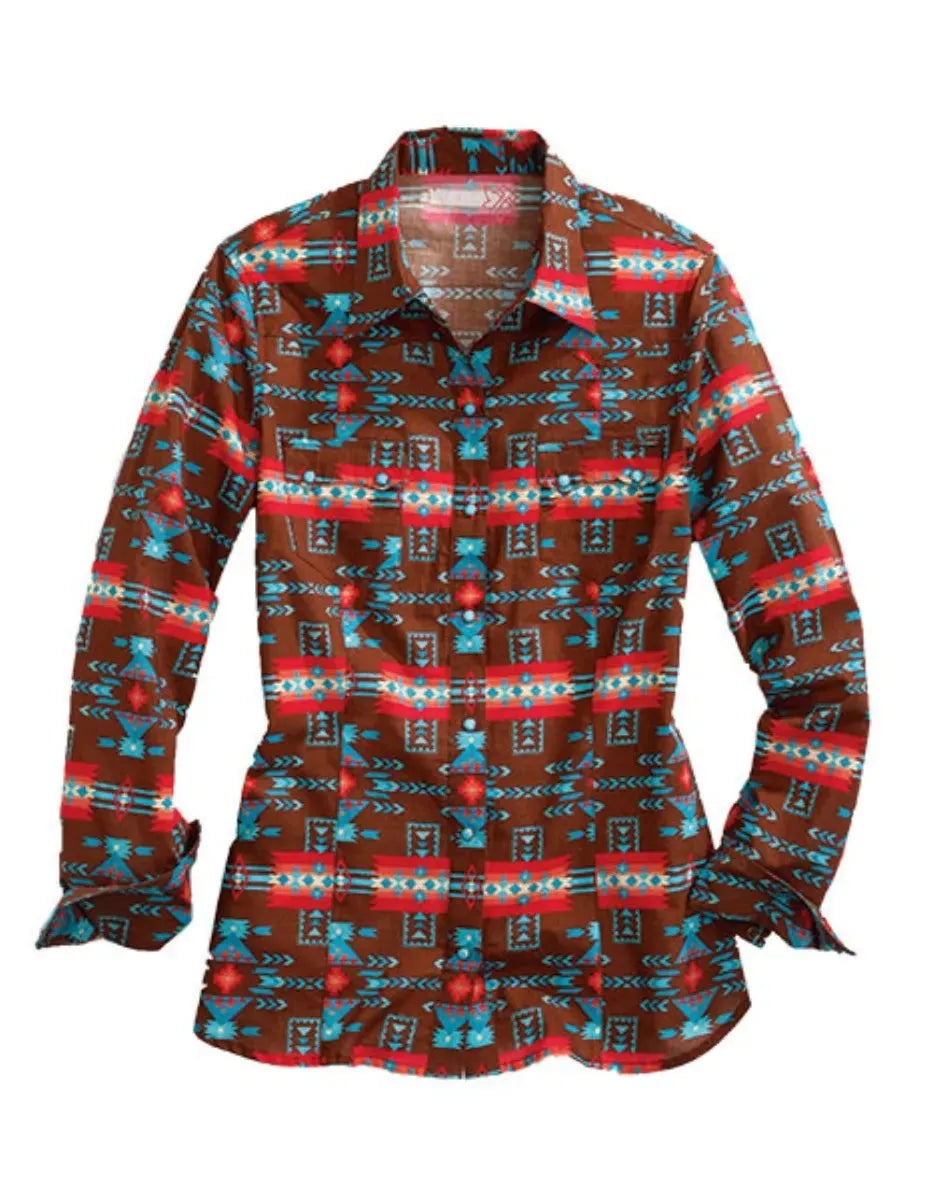 Tin Haul Aztec Elegance (Brown) - Women's Western Shirt