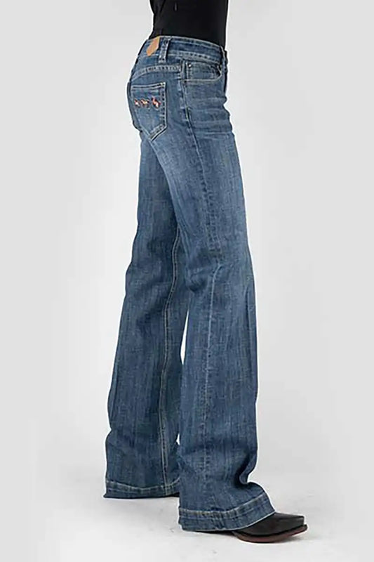 Tin Haul 460 Ella Fit Horse Pocket ( Denim Medium Wash ) - Women's Jeans