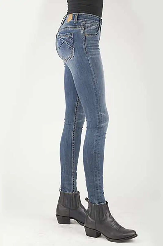 Tin Haul 515 Sunny Skinny Patched Pocket ( Denim Medium Wash) - Women's Jeans
