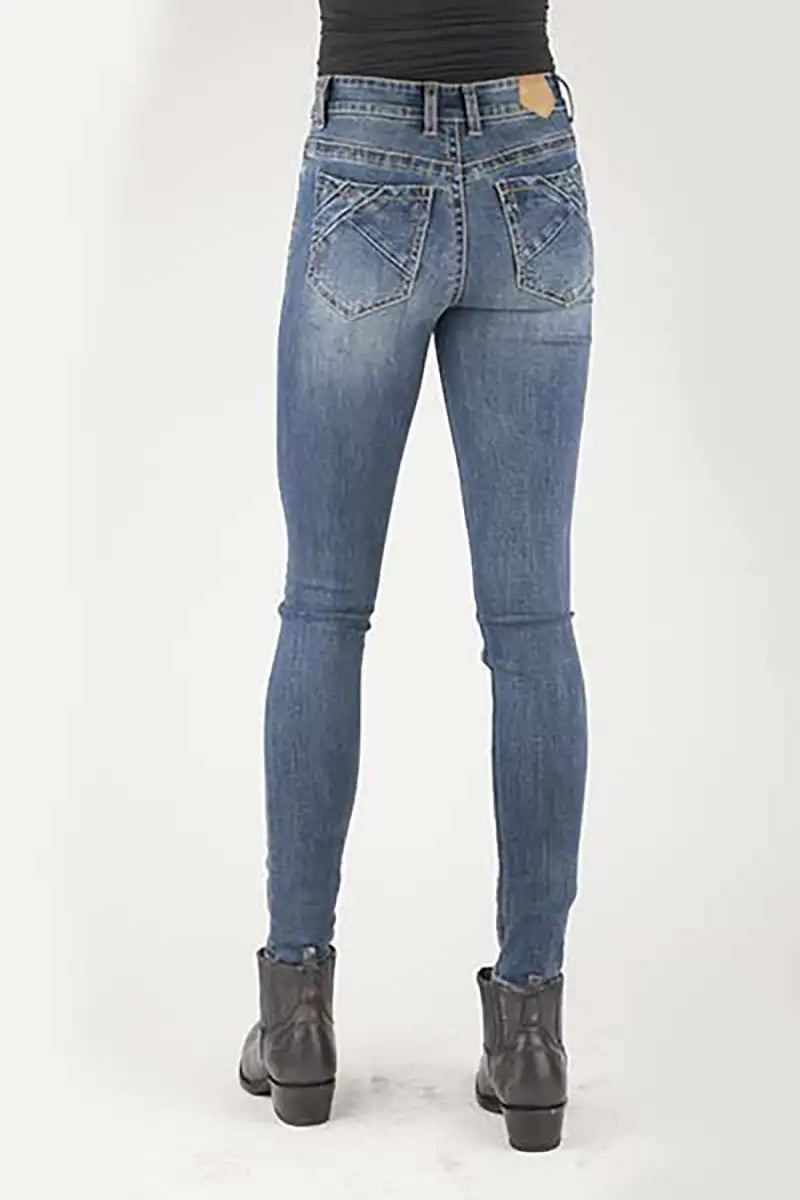 Tin Haul 515 Sunny Skinny Patched Pocket ( Denim Medium Wash) - Women's Jeans (Closeout)