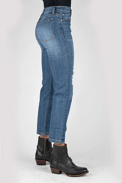 Tin Haul 525 Rachel Fit Distressed (Medium Wash) - Women's Highrise Jeans