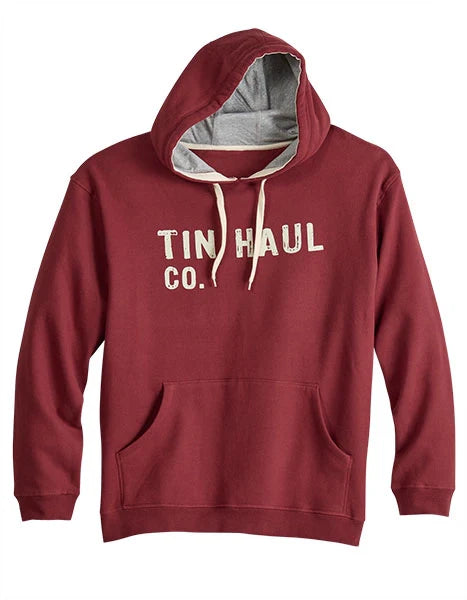 Tin Haul Text Logo (Red) - Men's Hoodie Sweatshirt