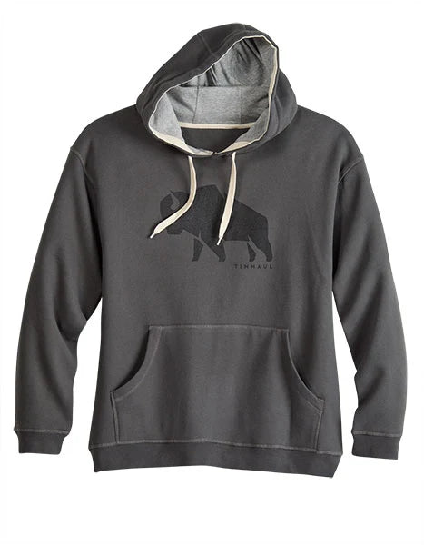 Tin Haul Bison Silhouette (Grey) - Men's Hoodie Sweatshirt