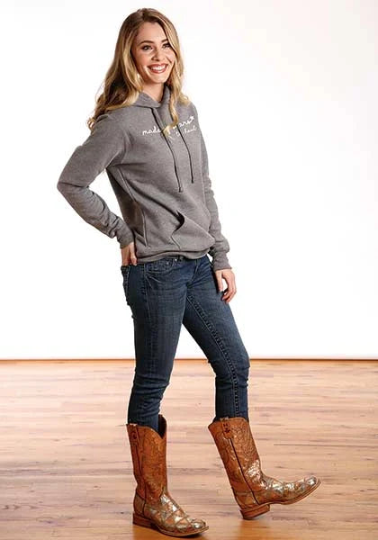 Tin Haul Script Print (Grey) - Women's Hoodie Sweatshirt