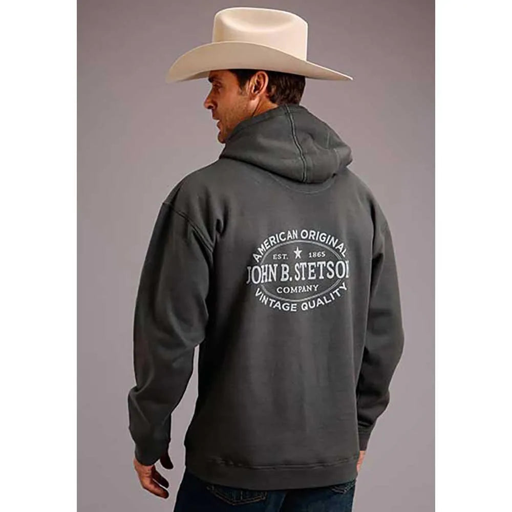 Stetson Star (Heather Grey) - Men's Hoodie Sweatshirt