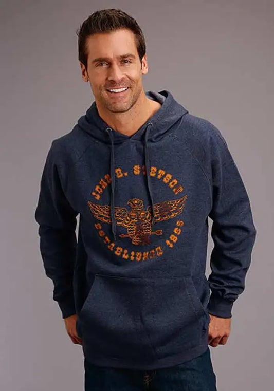 Stetson Eagle in Circular Shield (Navy) - Men's Hoodie Sweatshirt