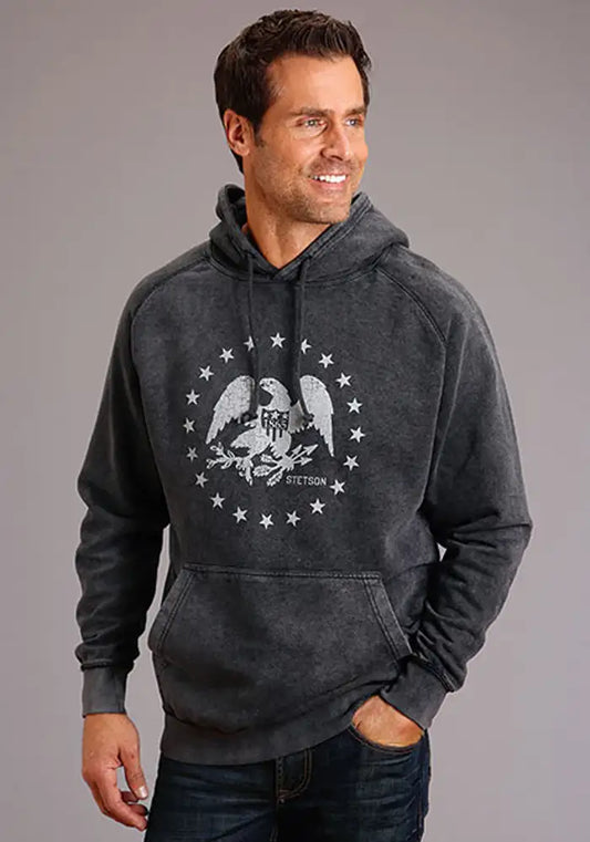 Stetson Eagle And Star (Black) - Men's Hoodie Sweatshirt