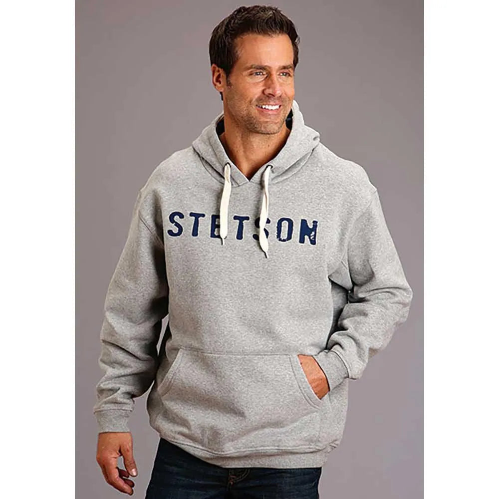 Stetson Logo (Heather Grey) - Men's Hoodie Sweatshirt