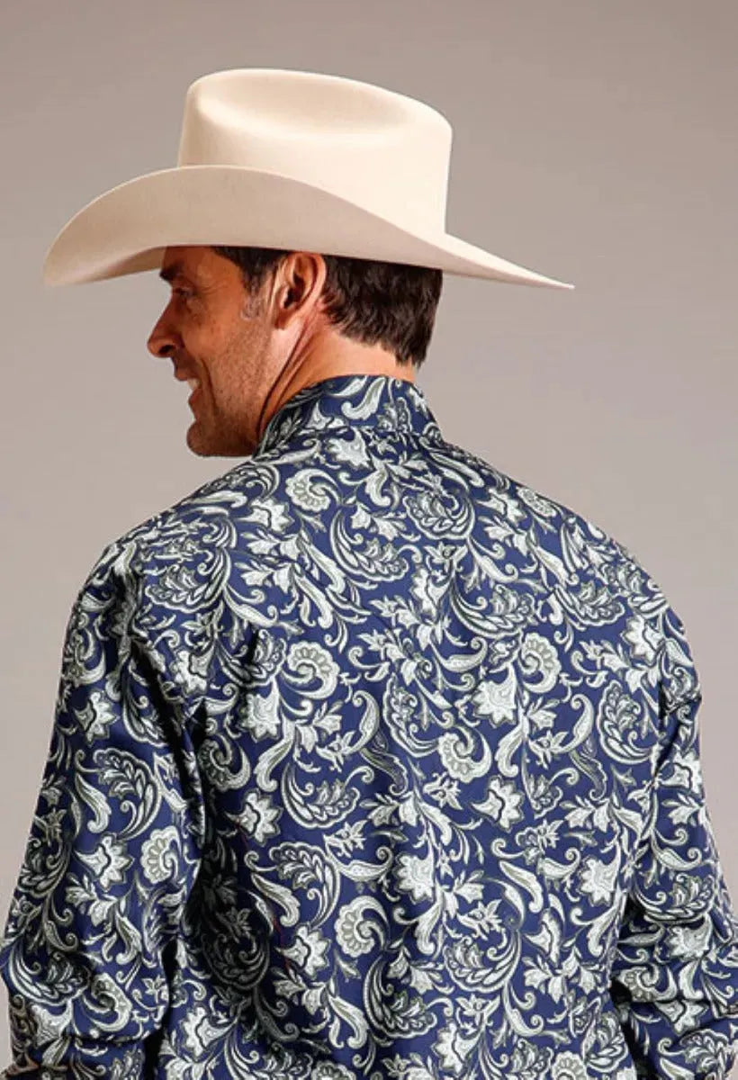 Stetson Midnight Paisley (Blue) - Men's Western Shirt