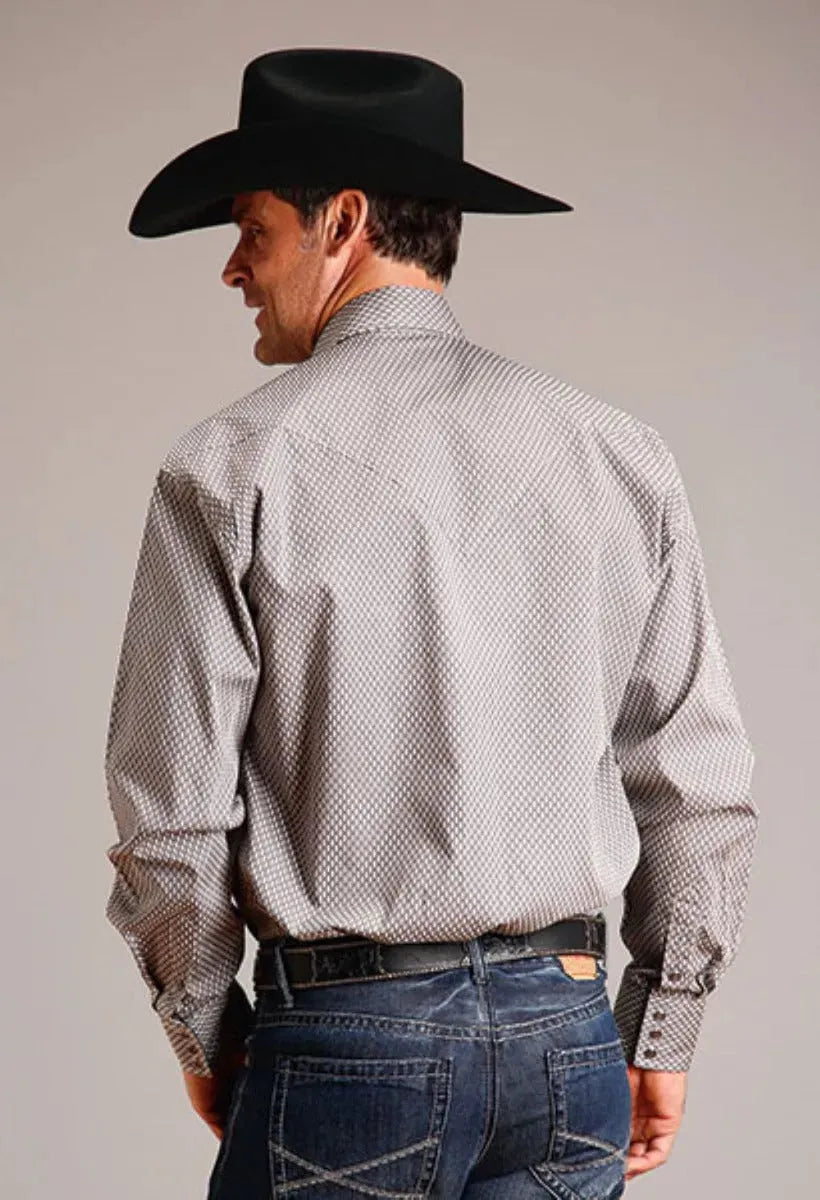 Stetson Diamond Geo (Grey) - Men's Western Shirt