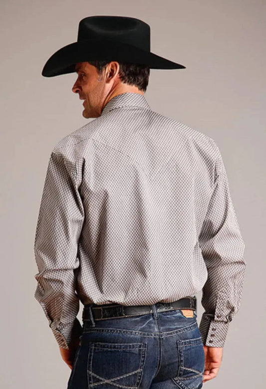 Stetson Diamond Geo (Grey) - Men's Western Shirt