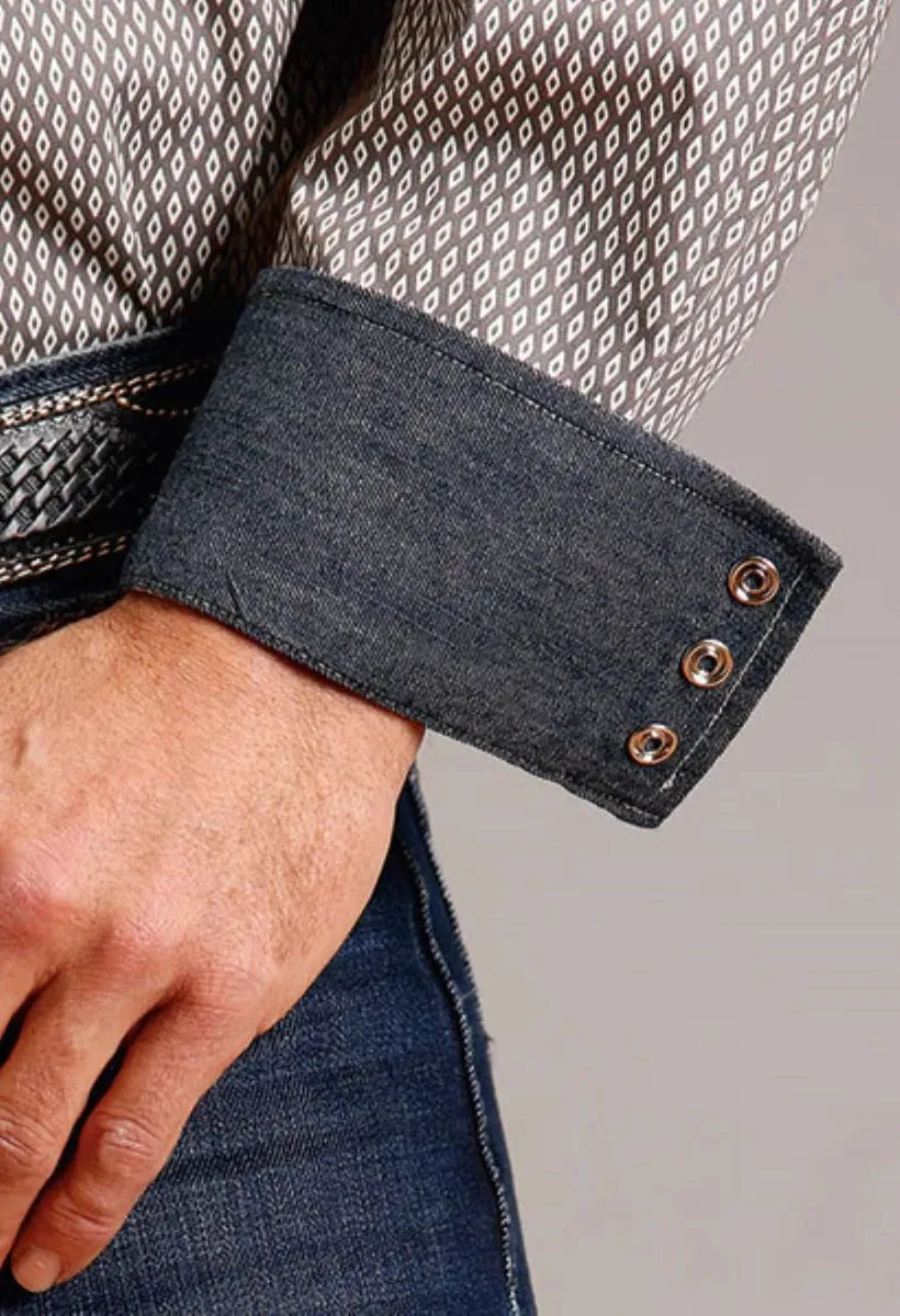 Stetson Diamond Geo (Grey) - Men's Western Shirt