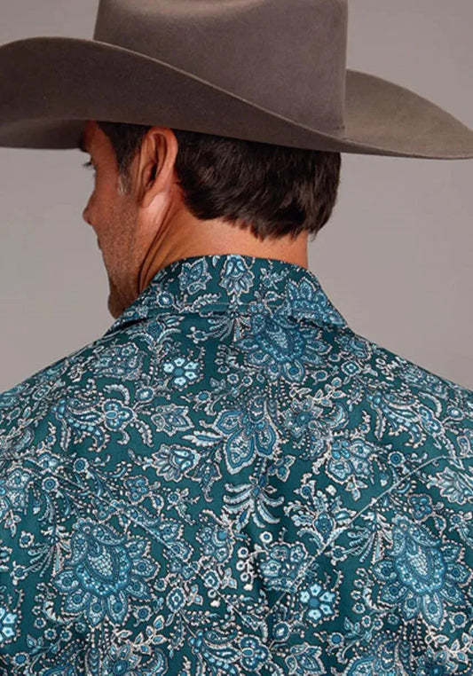 Stetson Forest Paisley (Green) - Men's Western Shirt