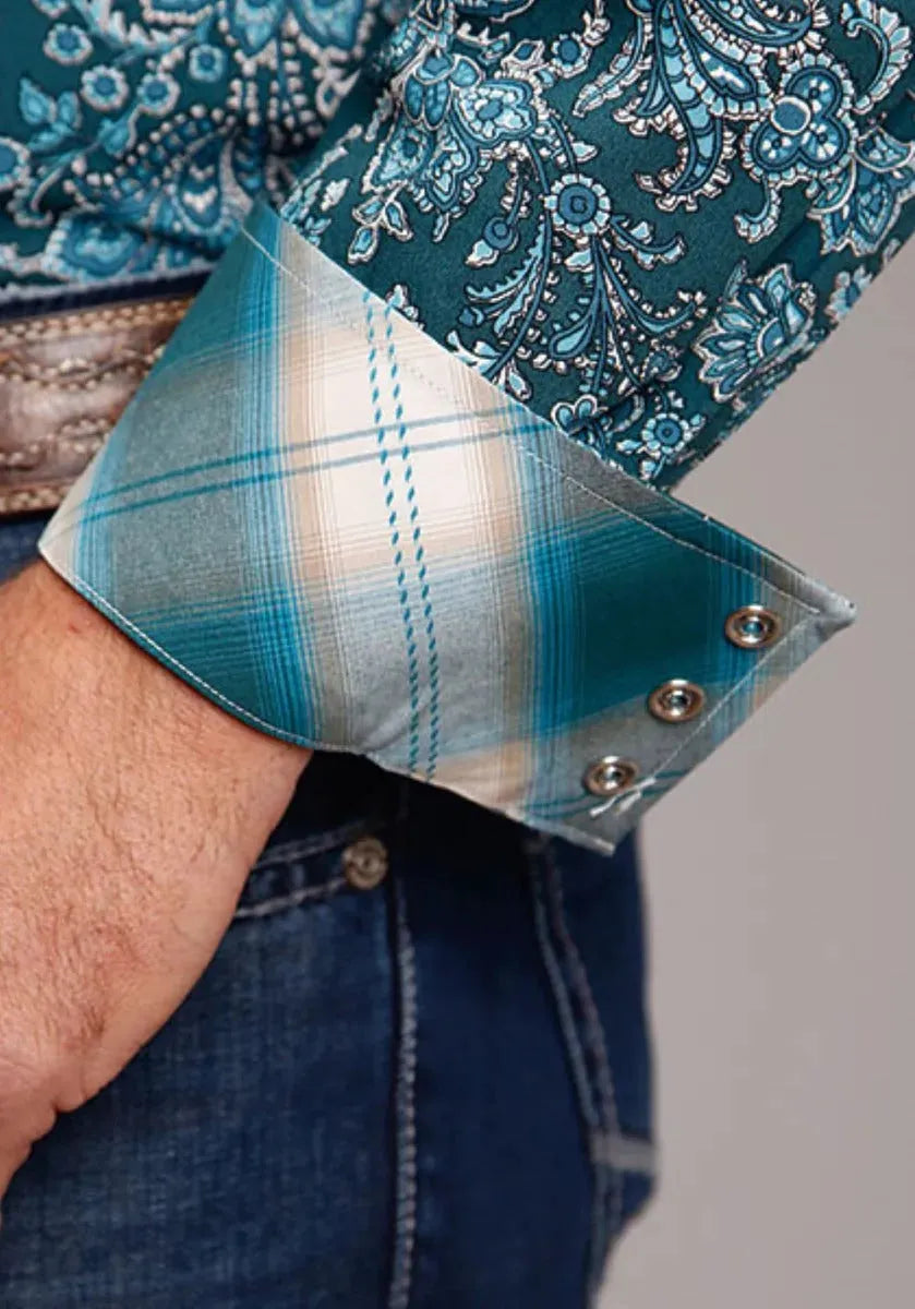 Stetson Forest Paisley (Green) - Men's Western Shirt