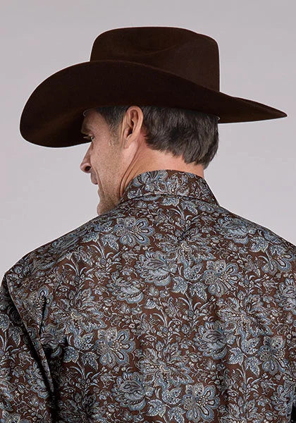 Stetson 2575 Fall Paisley (Brown) - Men's Western Shirt