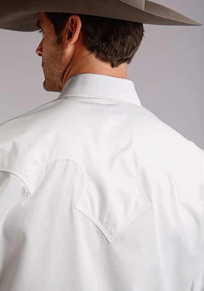 Stetson 0158 Optic Poplin (White) - Men's Western Shirt