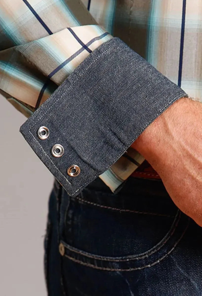 Stetson Olive Dobby (Green) - Men's Western Shirt