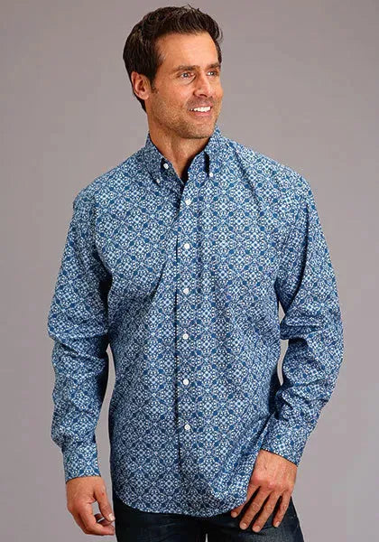 Stetson Royal Baroque (Blue) - Men's Western Shirt