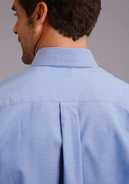 Stetson 3868 Solid Oxford (Blue) - Men's Western Shirt
