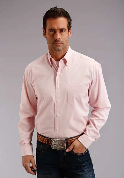 Stetson 5661 End On End (Pink) - Men's Western Shirt