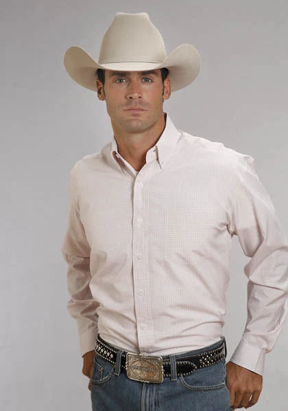 Stetson 5663 Two Stripe Straight (Pink) - Men's Western Shirt