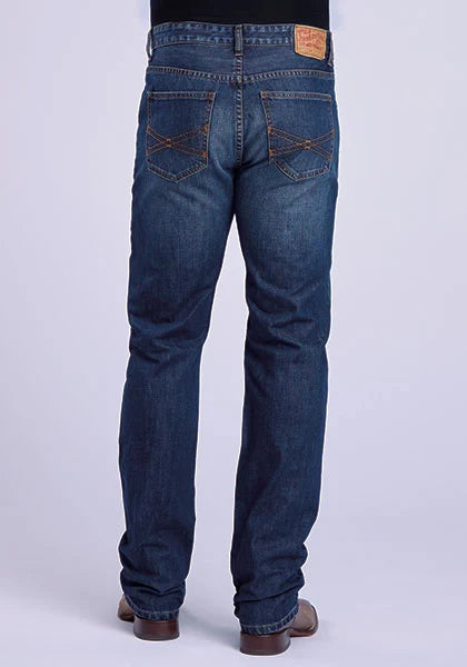 Stetson 1210 Straight Fit (Orange/Dark Wash) - Men's Jeans
