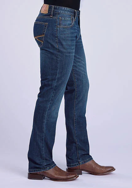 Stetson 1210 Straight Fit (Brown/Dark Wash) - Men's Jeans