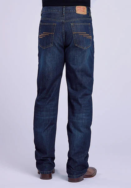 Stetson 1520 Straight Leg Fit Zig Zag Pockets (Dark Wash) - Men's Jeans