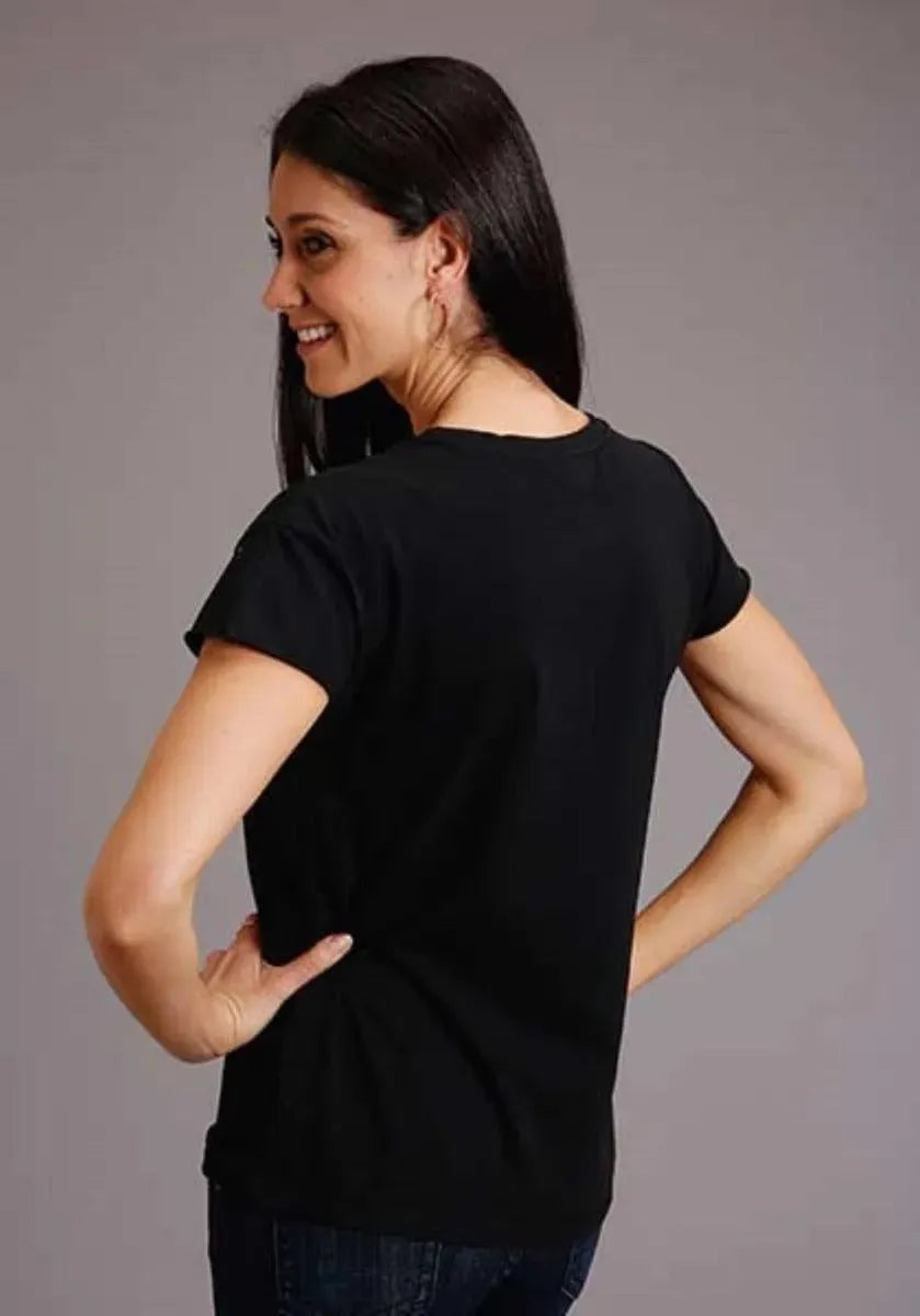 Stetson Cactus and Red Sunset (Black) - Women's Short Sleeve T-Shirt