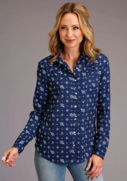 Stetson 01120 Vintage Ditzy (Blue) - Women's Blouse