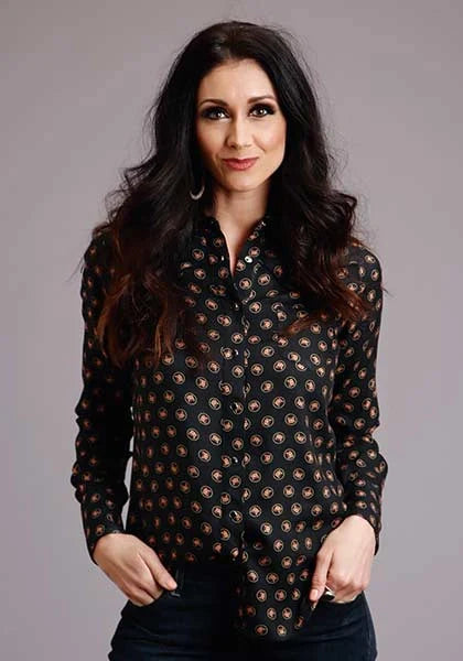 Stetson 00442 Horse Polkadot (Black) - Women's Blouse