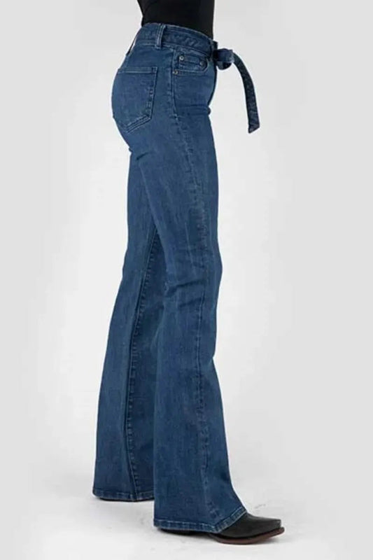 Stetson 921 High Waist Flare Fit W/Belt - Women's Jeans