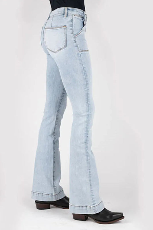 Stetson 921 High Waist Flare (Acid Wash) - Women's Jeans