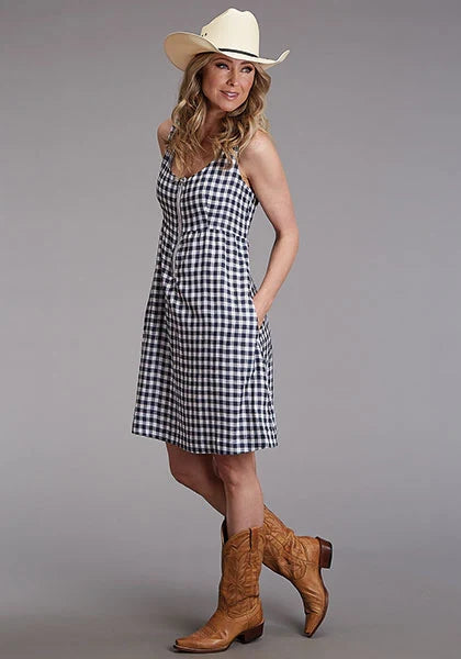 Stetson 00255 Gingham (Navy) - Women's Tank Dress