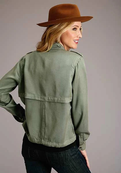 Stetson Twill Zip (Olive) - Women's Bomber Jacket