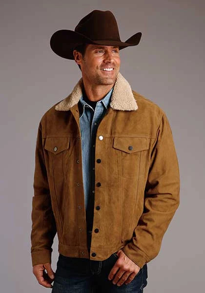 Stetson Novelty Solid Vintage (Tan) - Men's Suede Jacket