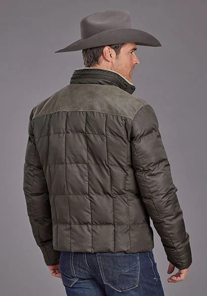 Stetson Novelty Solid Quilted (Grey) - Men's Nylon Jacket