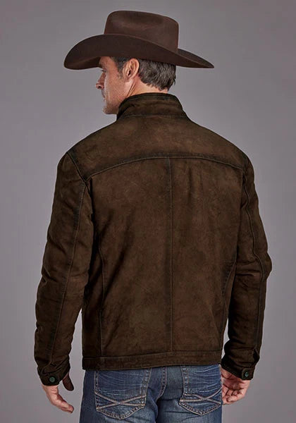 Stetson Novelty Solid Smoother Brunt (Brown) - Men's Leather Jacket