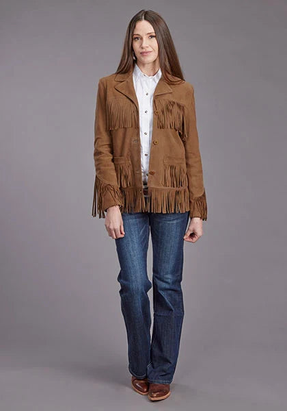 Stetson Fringed Straight Front (Brown) - Women's Lamb Suede Jacket