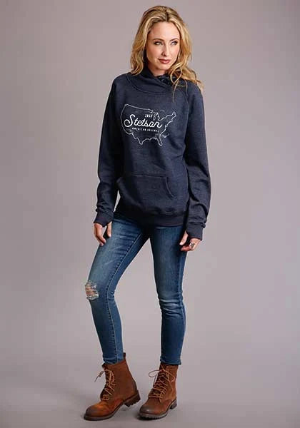 Stetson USA Logo (Navy) - Women's Hoodie Sweatshirt