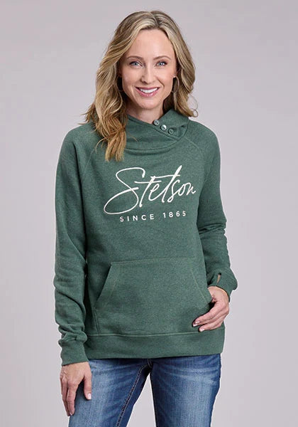 Stetson Script Logo (Green) - Women's Hoodie Sweatshirt