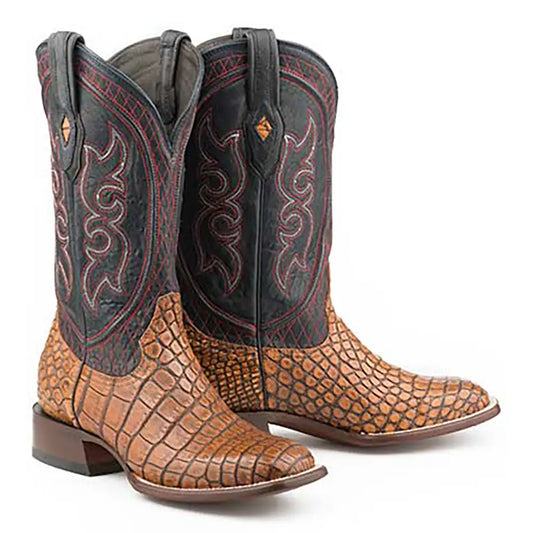 Stetson Roundup (Blue/Taupe) - Men's Alligator Cowboy Boot