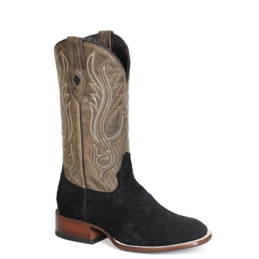 Stetson River Horse (Black) - Men's Hippopotamus Cowboy Boot